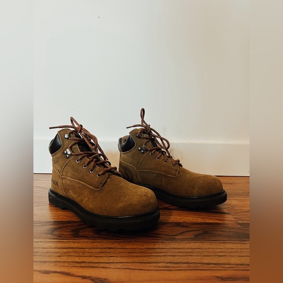 Brazos Work Force Womens Steel Toe Brown Leather Safety Boot, Size 6 - Picture 3 of 8